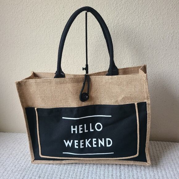 hello weekend Handbags - Hello Weekend Elegant Tan Tote Bag Reusable Bag